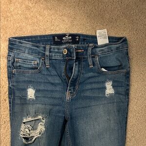 Hollister Women's Classic Blue Ripped Skinny Jeans - 30L